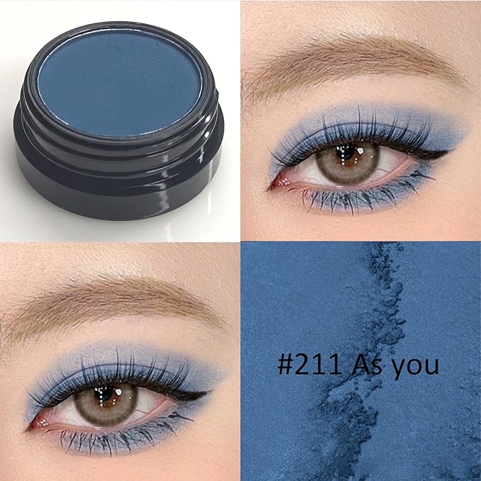 Erinde Single Dark Blue Matte Eyeshadow Palette, High Pigmented Eye Shadow Powder, Long Lasting, Ultra-Blendable, Intense Color