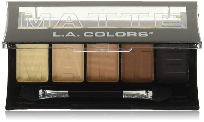 L.A. COLORS 5 Color Matte Eyeshadow Palette, Brown Tweed CEM472