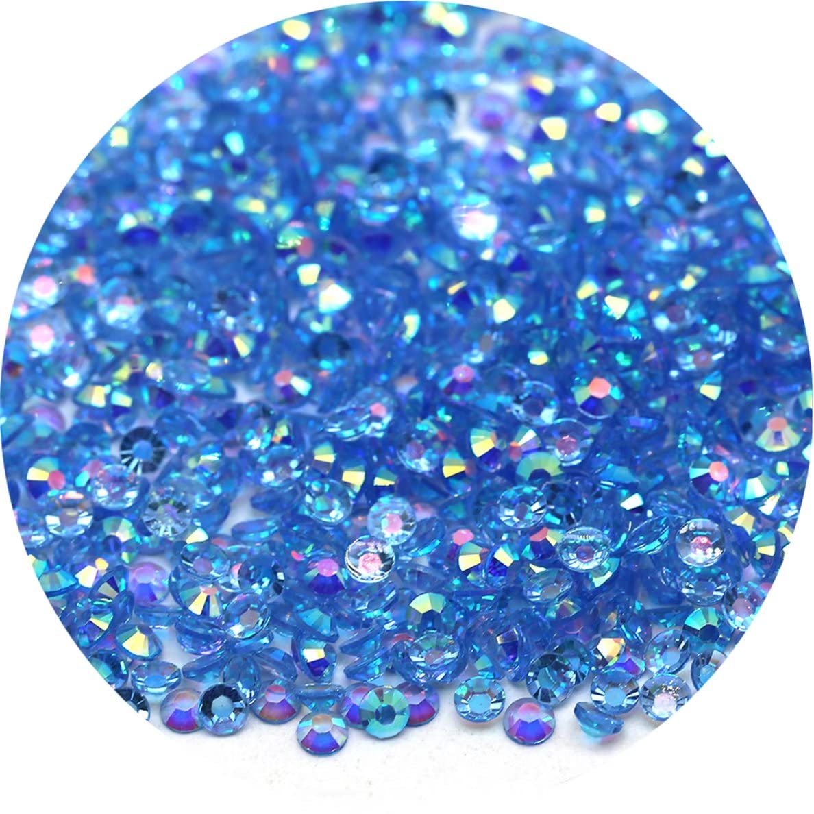 4500 Pcs SS12 3mm AB Flatback Rhinestones for Nails Art Crafts Transparent Glitter Round Gems Crystals DIY Clothes Shoes(Clear Light Sapphire AB)
