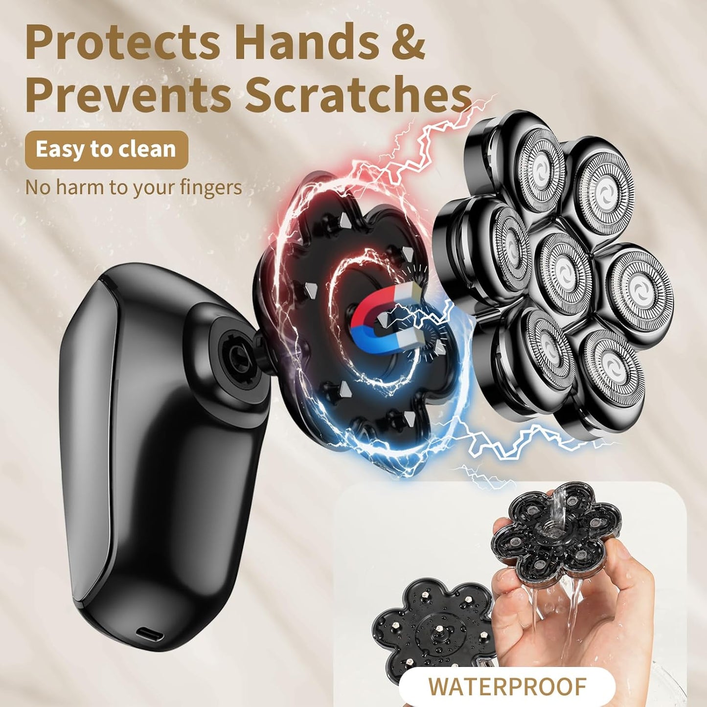 Head Shavers for Bald Men: 5-in-1 Electric Razor - IPX7 Waterproof Shaving Grooming Kit for Balder - Turbo Speed & Precision Blades (Gray Black)