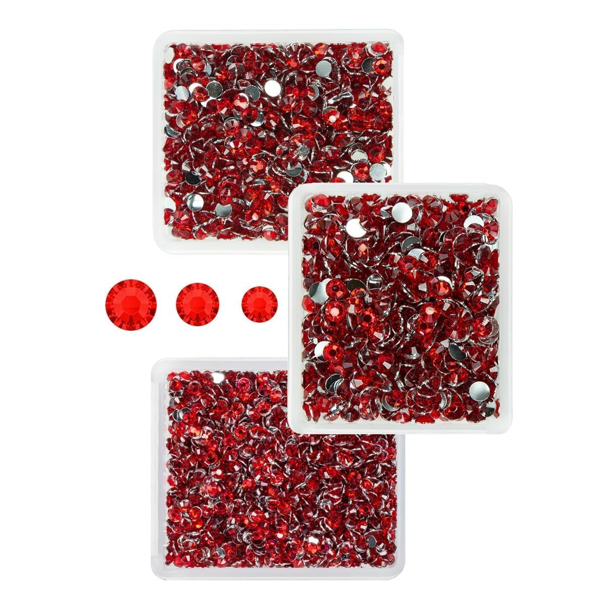 Siam Red Crystal Resin Rhinestones for Crafting 3mm 4mm 5mm Flatback Stones Non-Hotfix Ruby Red Diamonds Crystals Gems Charms for Nails Face Eyes Makeup Body Tumblers Bottles DIY Crafts Clothes