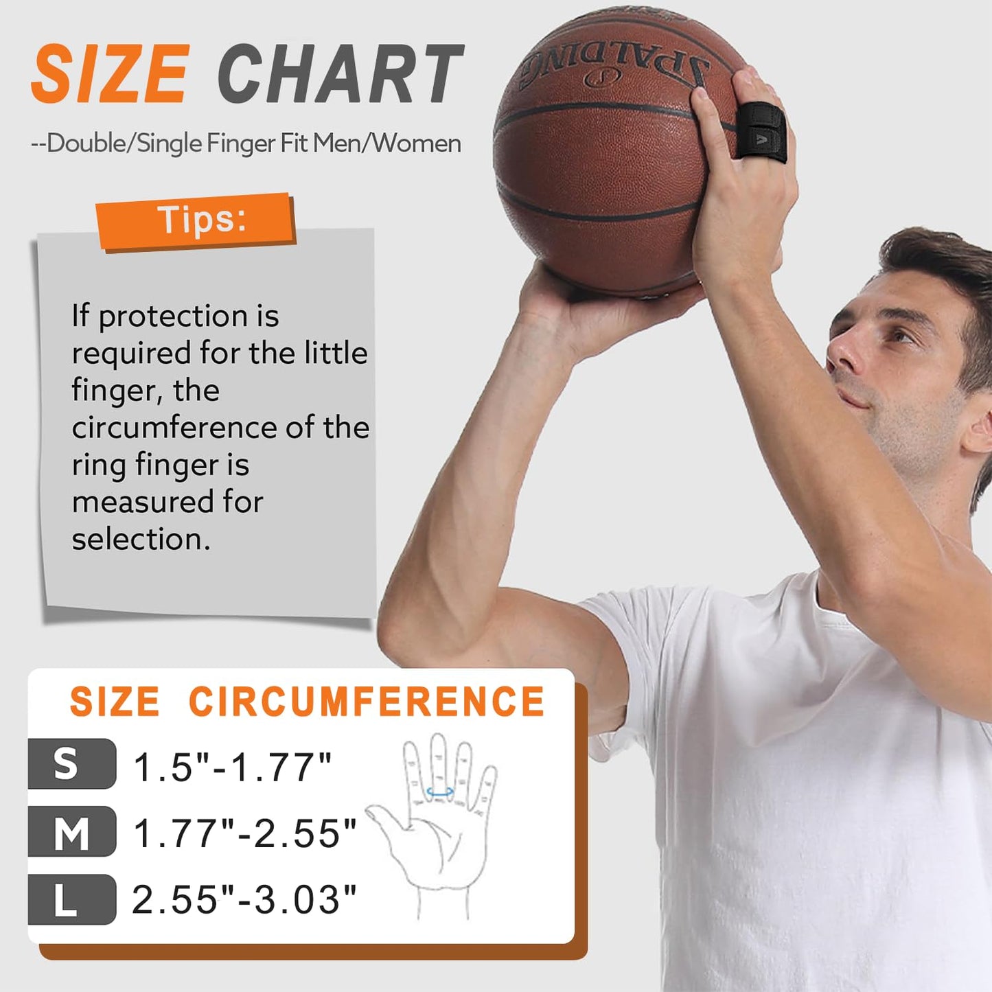 2PCS Finger Splints (No Metal Support) – Adjustable Neoprene Finger Straps/Wraps for Arthritis, Tendonitis & Athletic Stress Relief, Compression Tape for Sports (Basketball, Tennis, Volleyball, Badminton, Golf) – Double Finger Design, S