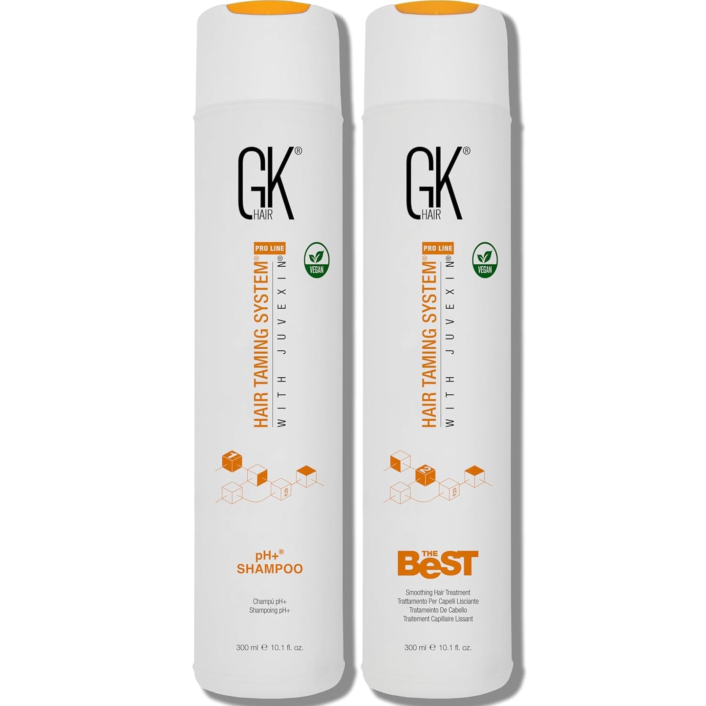 GK HAIR The Best Vegan Keratin Treatment Kit 10.1 fl oz – Pre Treatment Shampoo Straightening Complex for Smooth Silky Frizz-Free Hair Professional Long Lasting Smoothing System
