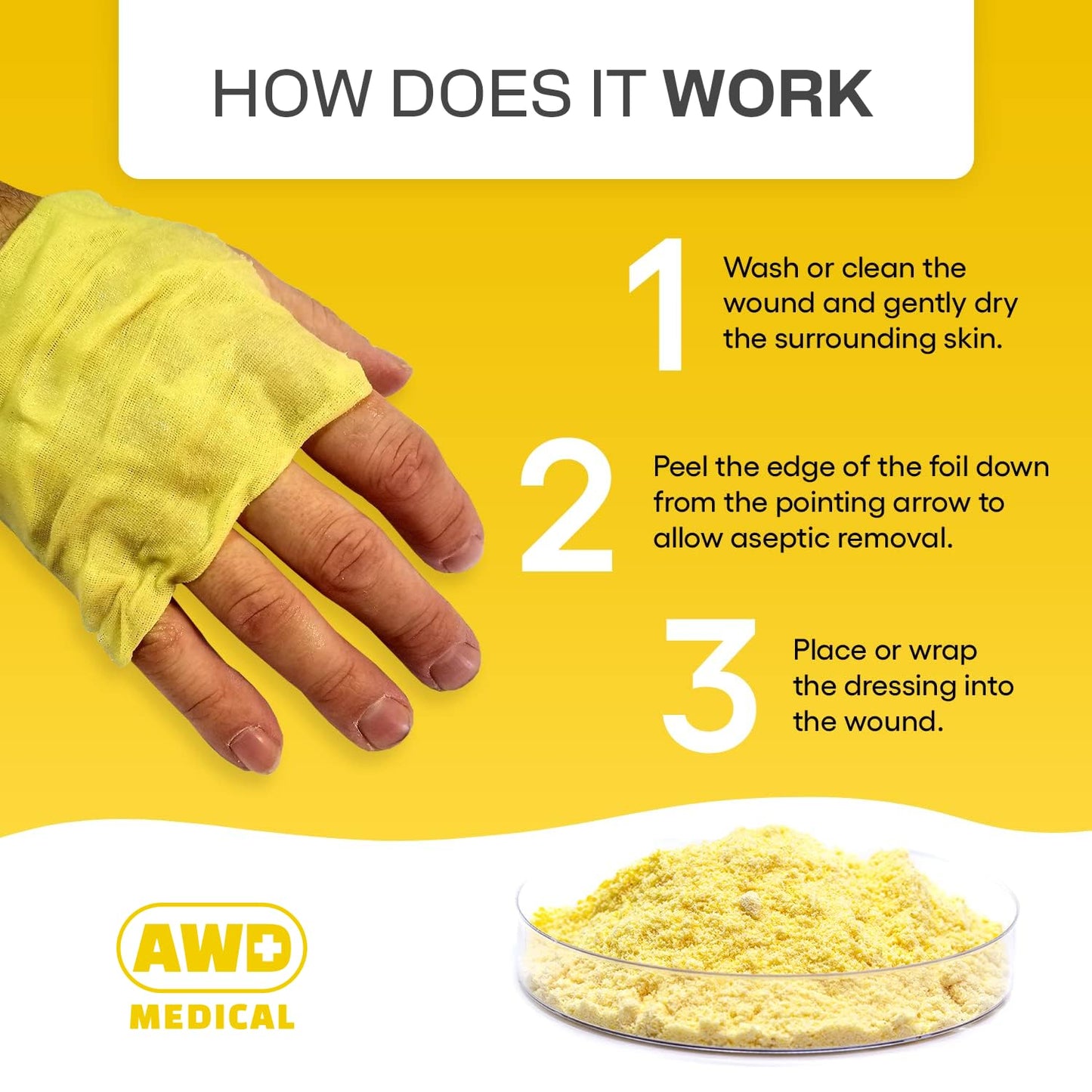 AWD Medical Xeroform Petrolatum Dressing - Non-Adhering Gauze Pad - Fine Mesh Gauze Patch Sterile - Healthcare Supplies for Wound Care, Burns, Lacerations, & Skin Grafts Aide (Box of 25) (2"x2")