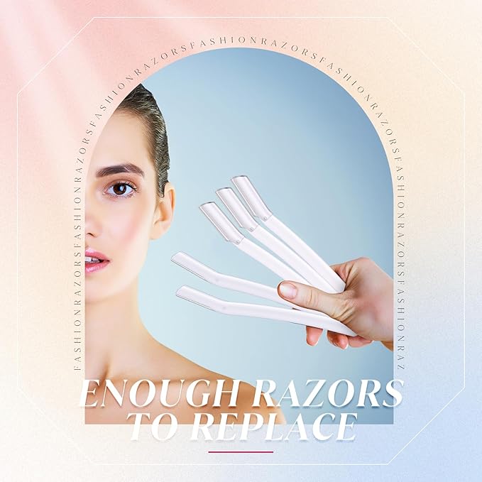 Lasnten 6Pcs Dermaplane Razor Eyebrow Facial Razor for Women Men Single Blade Multipurpose Eyebrow Trimmer Skin Hair Removal Shaver Face Razor Dermaplaning Exfoliating Tool Include Blade Cover(White)