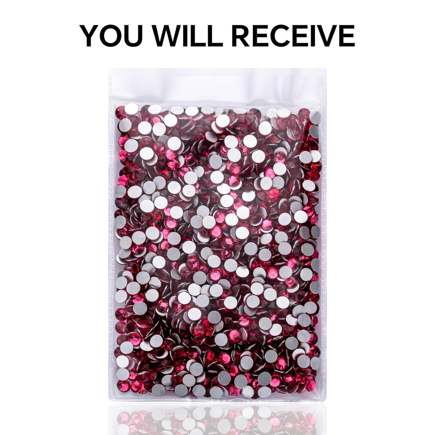 1440Pcs Rose Crystal Rhinestones,Glass Flatback Rhinestones Gemstones for Nail Face Makeup Art Crafts Clothes Decoration -(SS16,4.0mm,Rose)