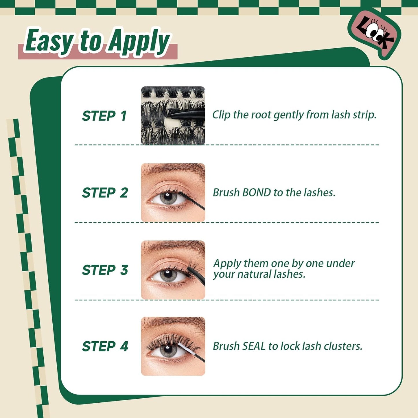 DIY Lash Extension Kit 280pcs Individual Lashes D Curl Eyelash Extension Kit KEYYOU 50D 9-18Mix Natural Lash Clusters with Lash Bond and Seal and Lash Applicator for DIY at Home(KIT-50D-0.07D-9-18Mix)