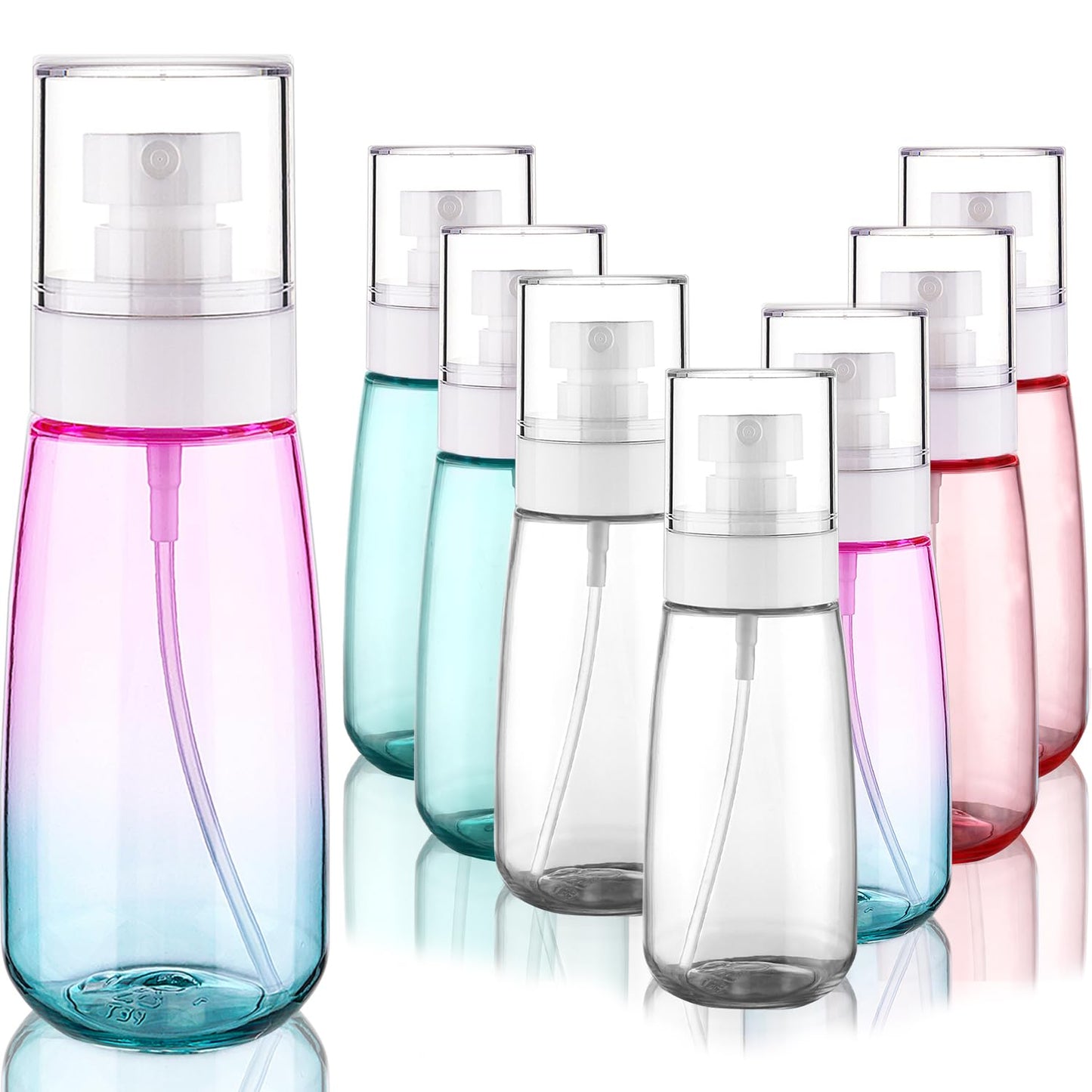 Cosywell Fine Mist Spray Bottles TSA Approved 3.4oz 100ml 8 Pack Leak Proof Travel Spray Bottle Empty Small Spray Bottles for Perfume Essential Oils Toners Rose Water Cosmetics （8PCS-4Colors）