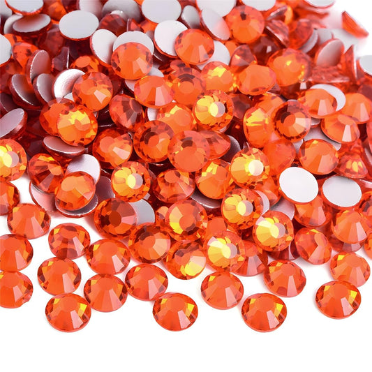 Flatback Rhinestones Round Gems for Nails Art and Crafts 4000Pcs SS12 3mm Glitter Crystals Stone DIY Bags Clothes Shoes (Orange)
