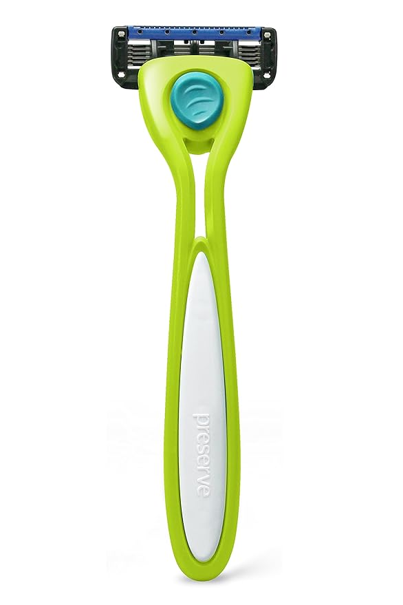 Preserve Shave 5 Five Blade Refillable Razor, Made from Recycled Materials, Key Lime