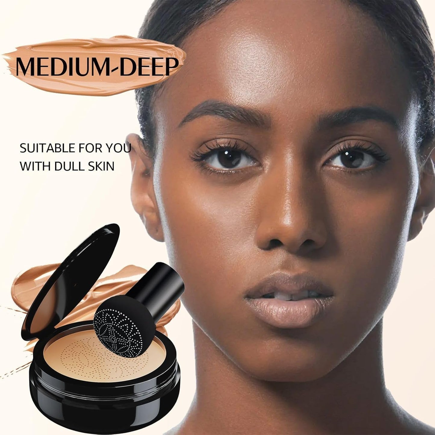 Mushroom Head Air Cushion CC Cream - BB Cream Foundation Makeup Concealer Moisturizing Oil Control, Long-Lasting & Waterproof, Easy Makeup Even Skin Tone (Medium, 3.21 Ounce (Pack of 1))