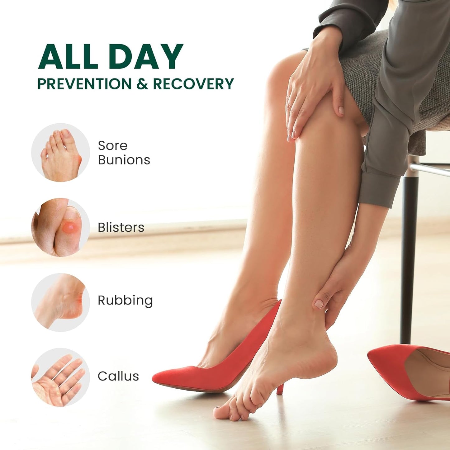 Welnove Gel Blister Bandage - 24 PCS Hydrocolloid Bandages for Prevention & Recovery, Blister Cushions for Heel, Toes & Foot, Blister Bandages for High Heels, Sandals, Wedding, Party (Spot Pack)