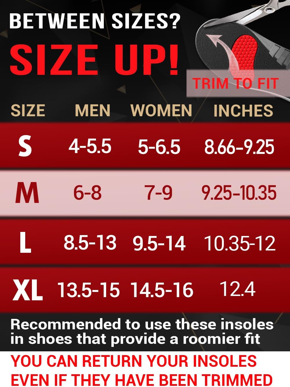 Work Pro Comfort Insoles - Shock Absorption - Low Arch - Cushioning Anti Fatigue Shoe Insert Men Women - Non-Slip - Soft Comfortable Work Boot Insoles - Foot Pain Relief (M, Black)