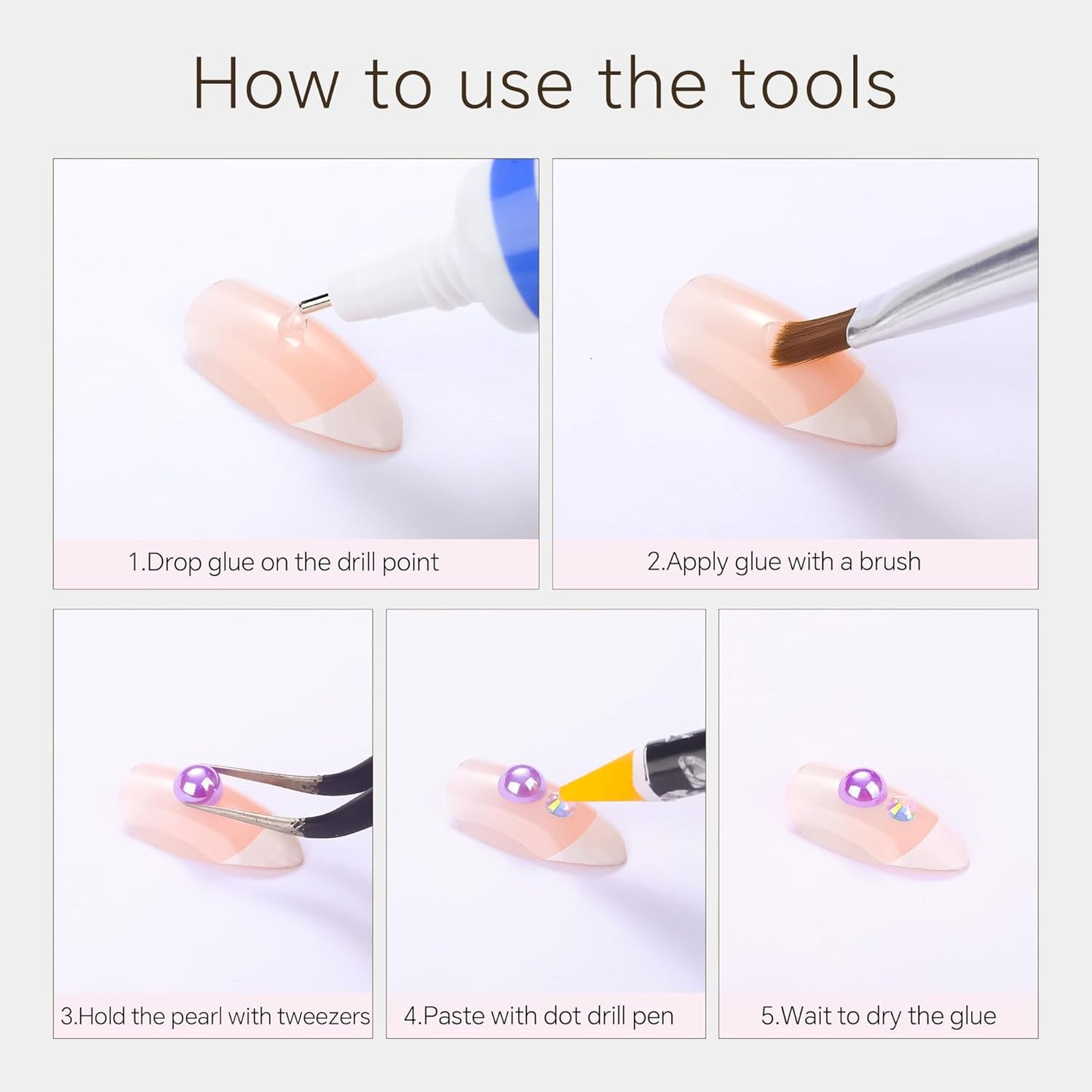 60g Pink White Flat Back Pearls Rhinestones for Crafts Mixed Size 3mm-10mm AB Color Round Half Pearls Flatback Pearl Beads and Resin Rhinestones Set for Face Art