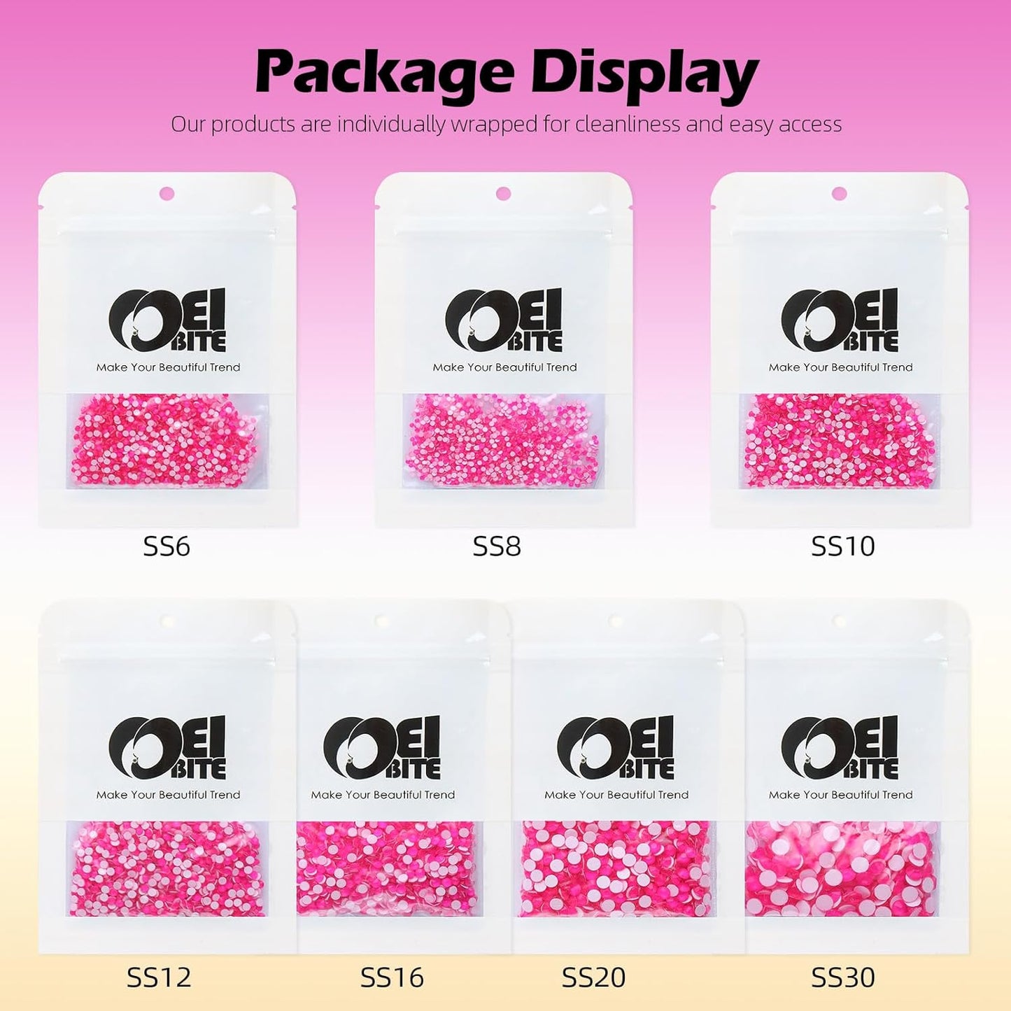 Neon Rose Flatback Rhinestones, Glass Rhinestones for Nail Art and Craft, Glue Fix, Loose Crystal Gemstones(Neon Rose, SS20, 1440pcs, 4.6-4.8mm)