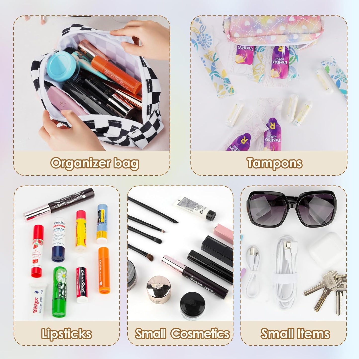 Desing Wish Period Bag for Teen Girls, Lightweight Sanitary Napkin Storage Bag Tampon Holder for Purse Menstrual Pad Pouches First Period Gift (Pink Striped Dog)