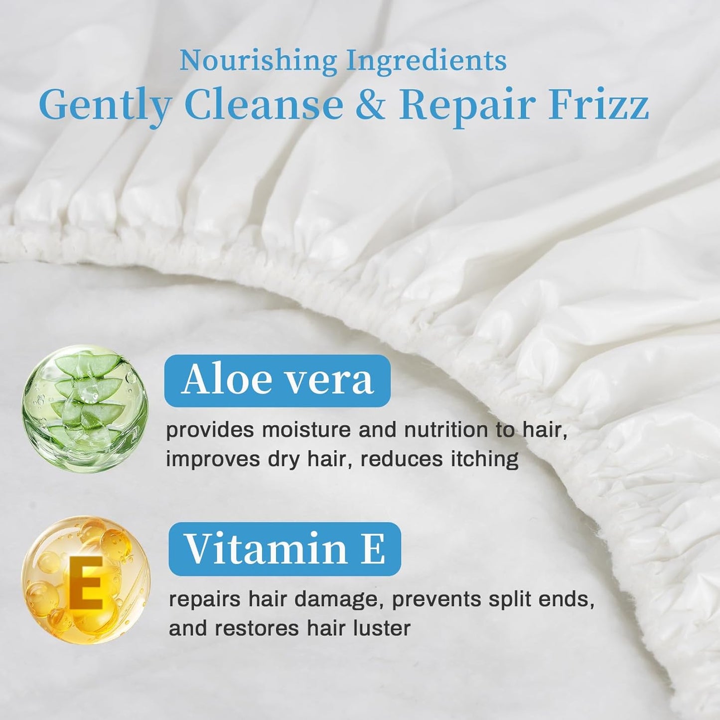 2PCS Shampoo Caps No Rinse - Rinse Free dry Shower Cap Shampoo Conditioner Rinseless Waterless Hair Washing Cap For Elderly Adults Men Women Hospital After Surgery Bedridden Patient（Short Hair）