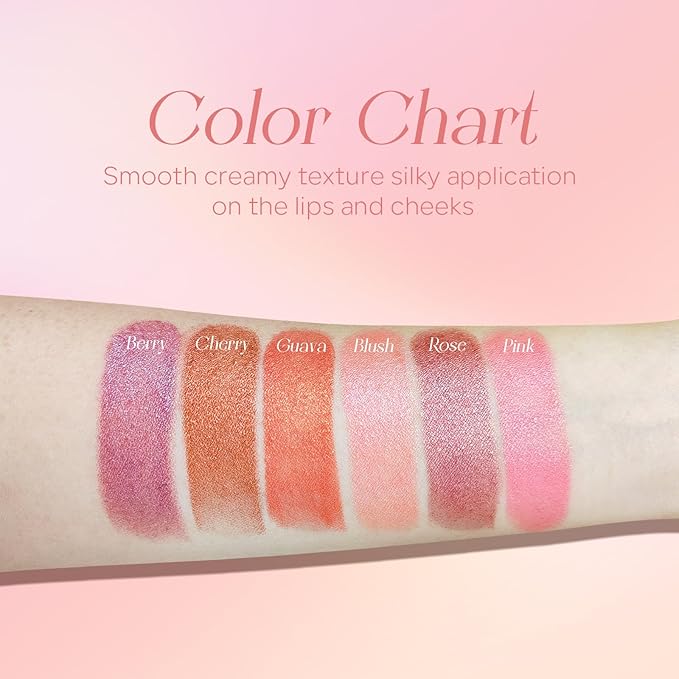 Mineral Color Balm, SPF 35 Multi Color Stick for Lips, Cheeks& Eyes, Blendable Creamy Lightweight Formula, Buildable Shimmer Finish, Multiuse Makeup Stick, Guava