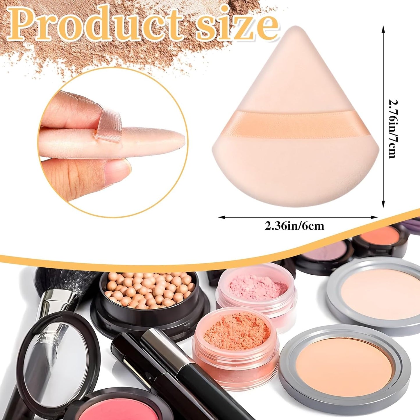 Pimoys 6 Pieces Triangle Powder Puff Soft Makeup Sponge Make Puff for Face Powder Cosmetic Foundation Sponge Makeup Tool