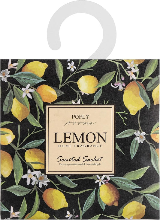 12 Packs Lemon Scented Sachets – Long-Lasting Air Freshener & Closet Deodorizer for Drawers, Closets, Cars & Wardrobes