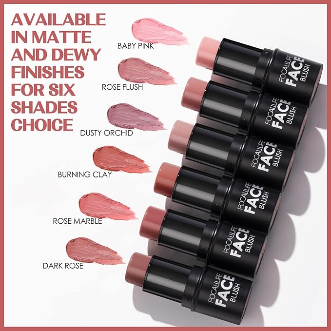 FOCALLURE Cream Blush Makeup,Buildable Blush Stick for Cheeks,Matte and Dewy Finish,Long Wearing,Easy Application,Lightweight Multi Stick,DUSTY ORCHID