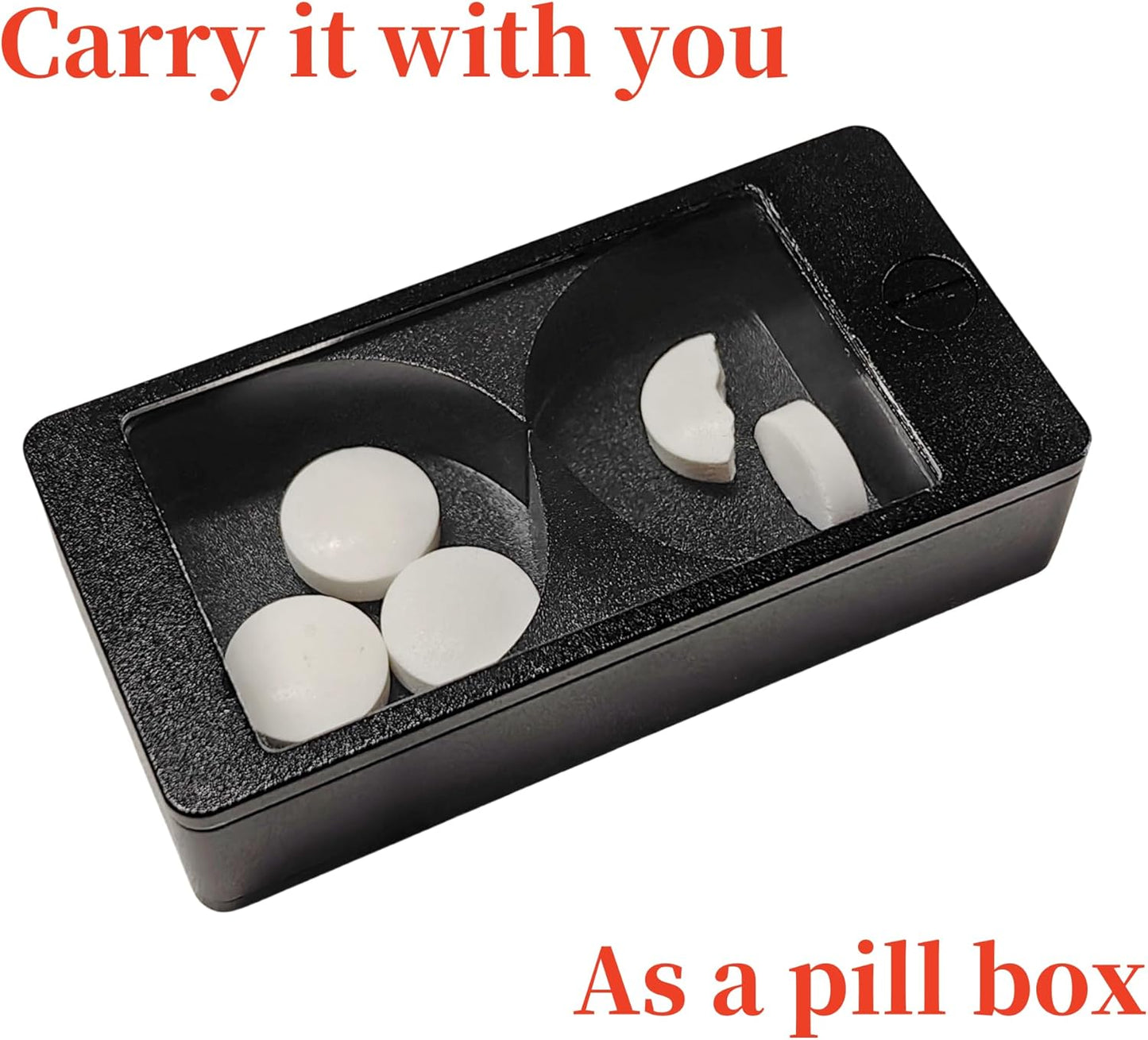 Professional Pill Cutter and Splitter - Precision Aluminum Slicer for Small Large and Tiny Tablets Best Cortador for Accurate Medicine and Vitamin Dosing Ideal Tablet Splitters for Pastillas (Black)