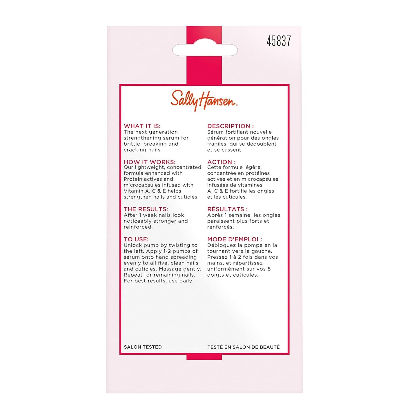 Sally Hansen Hard As Nails®, Vitamin Strength Serum™, Moisturizing Treatment, Nail Strengthener, Inlcudes Vitamins A, C, and E