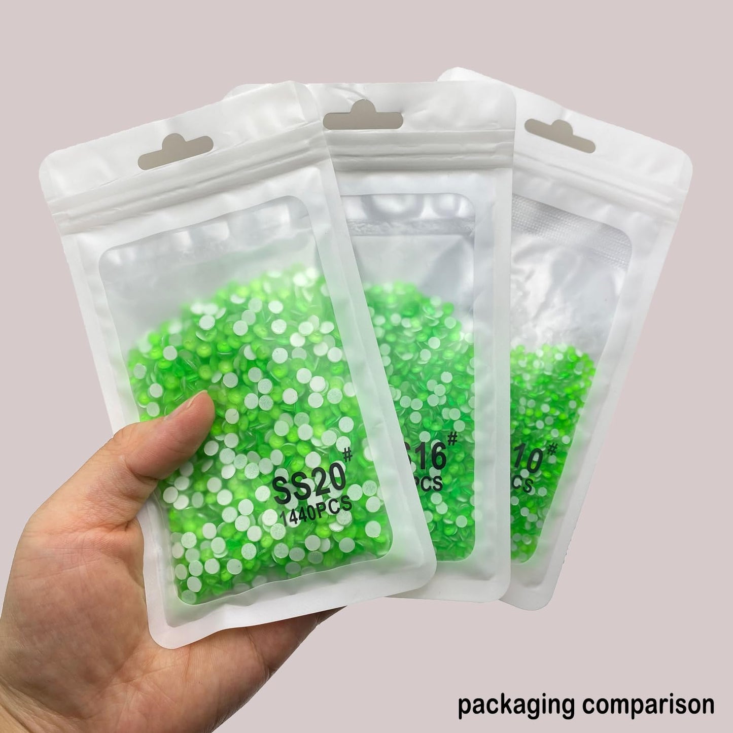 Flatback Glass Rhinestones,Bedazzler Gems 1440pcs Non Hotfix Crystal Rhinestones for Nail Charms Crafts Clothes Tumblers,Green Neon,SS10