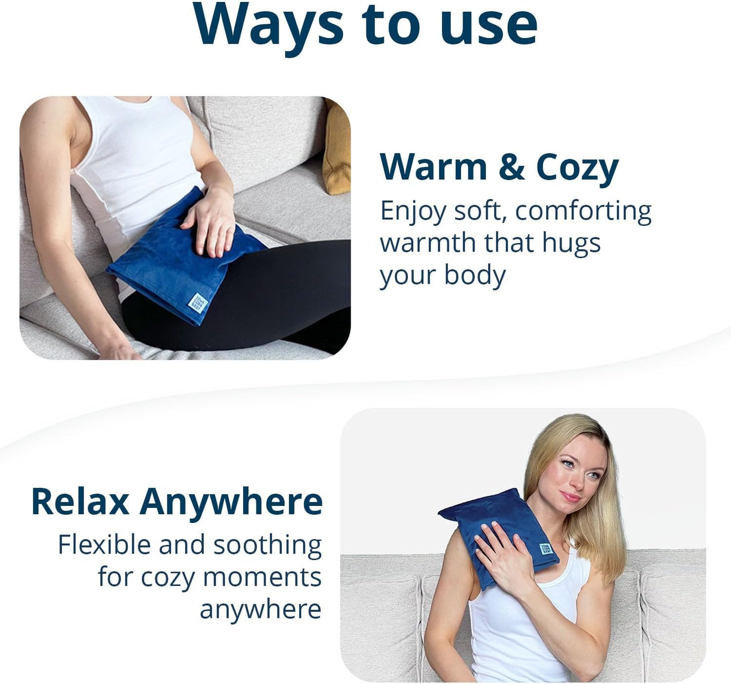 Microwave Heating Pad (with Removable Cover) – Weighted Microwavable Moist Heat Therapy Pad for Back, Neck, Shoulders, and Cramps – Portable, Reusable Cold or Warm Compress, 10" x 7", 2.5lbs