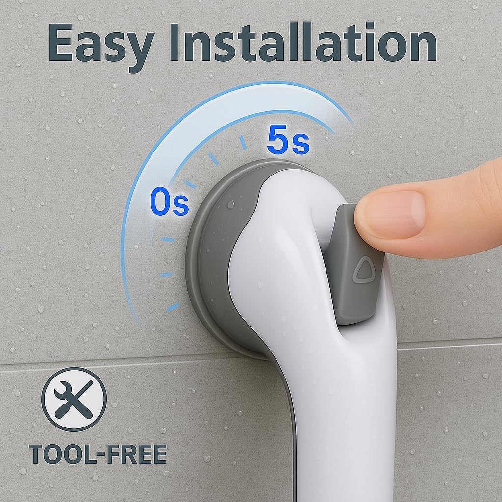 2 Pack Grab Bars for Bathtubs and Showers,Shower Handles for Elderly Seniors bar Bars Safety Elderly Suction 500 lbs Cup and Walls bathtubs Handicap Heavy Duty Grabbers Wall