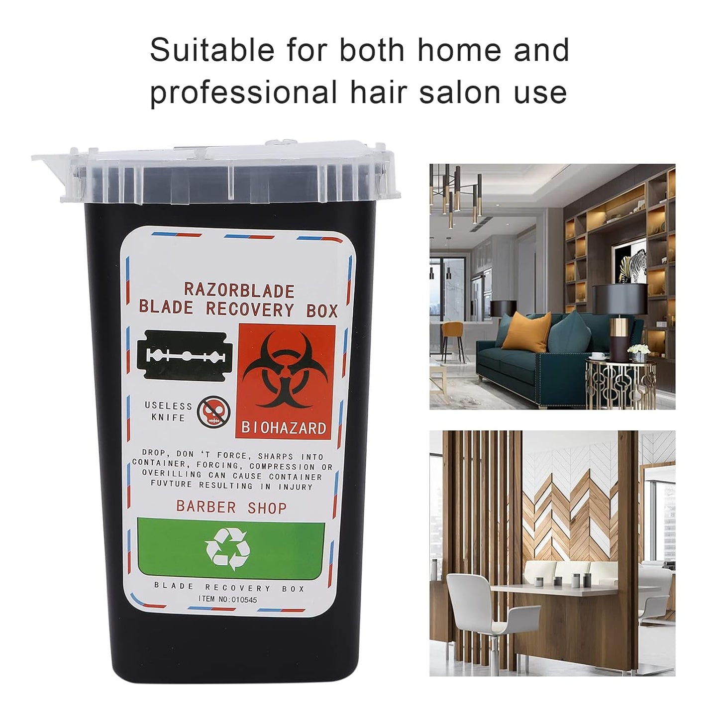 Disposal Blade Container, Strong Sealing Shaving Knife Blade Disposal Collect Box Safety Razor Case for Men Barbershop Hair Salon(Black)