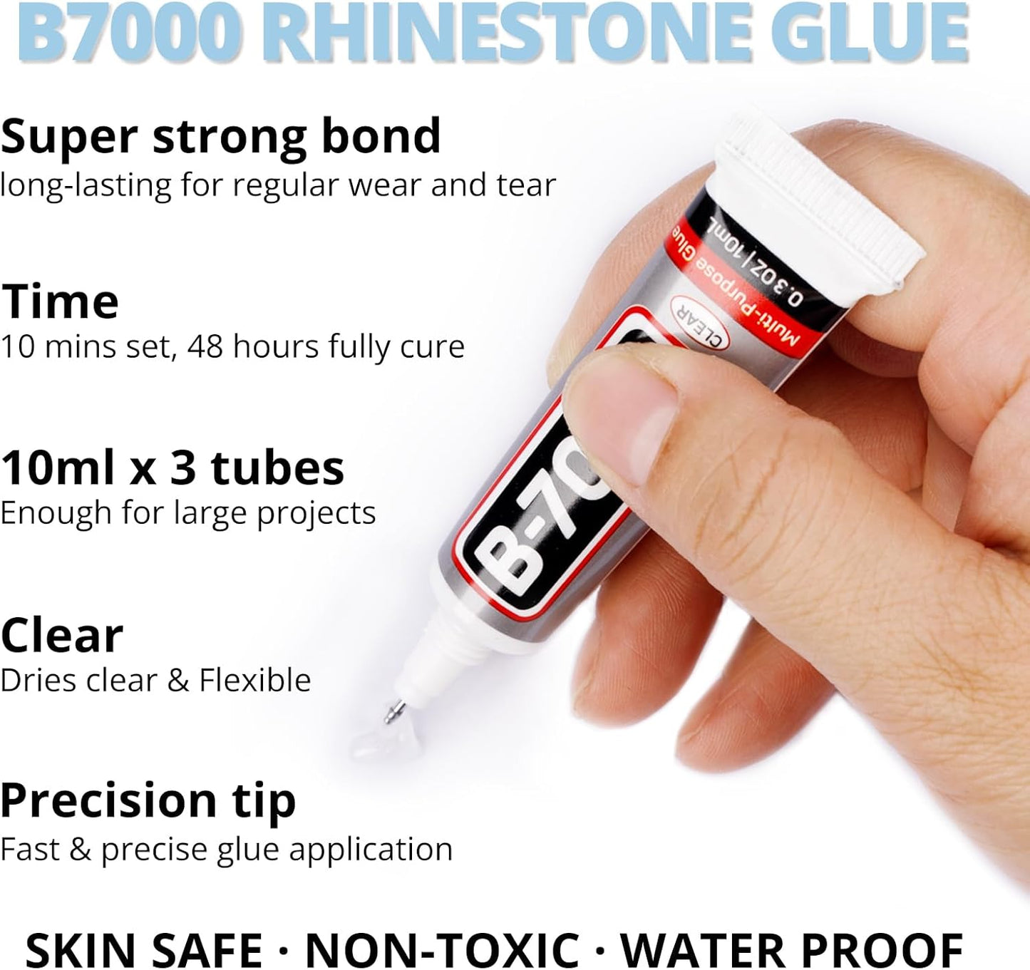 30000Pcs Resin Jelly Rhinestones Set for Crafting Bedazzling, Light Blue AB Flatback Gems Jewels for Crafts Clothes Shoes Fabric Outfit Nails Makeup, Flat Back Crystal 2-6mm with b 7000 Glue