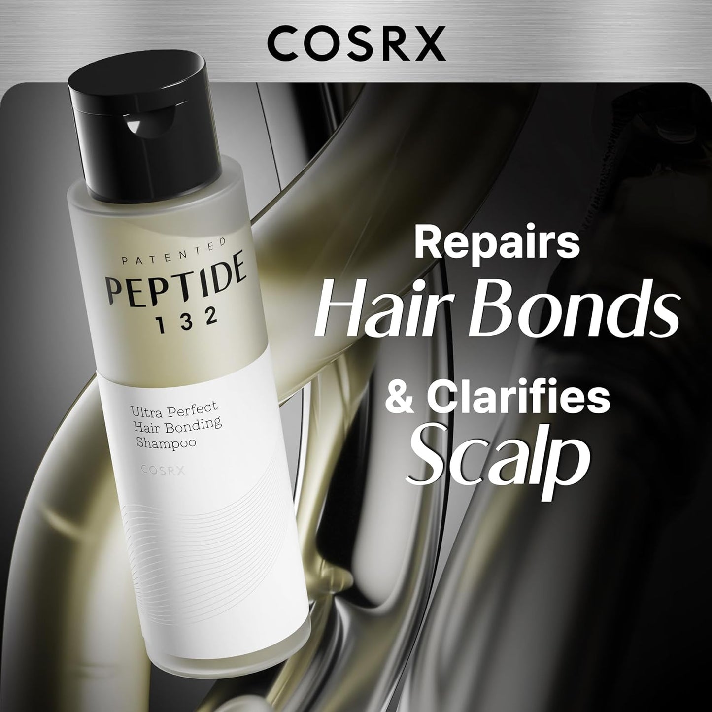 COSRX PEPTIDE 132 Hair Bonding Shampoo - Daily Scalp Treatment for Dandruff, Dry, Itchy or Flaky Scalp - Repairs & Strengthens Damaged Hair with Caffeine & Zinc PCA, For All Hair Types – 6.76 fl oz