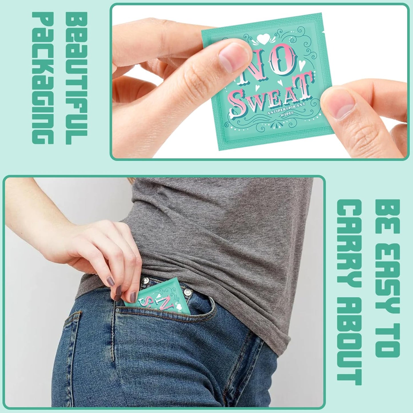 Travel Deodorant 300 pieces of Antiperspirant deodorant Wipes And Body Wipes Individually Wrap Hypoallergenic Mini Deodorant Underarm Sweating And Travel To Clean Skin For Female Male Teenagers