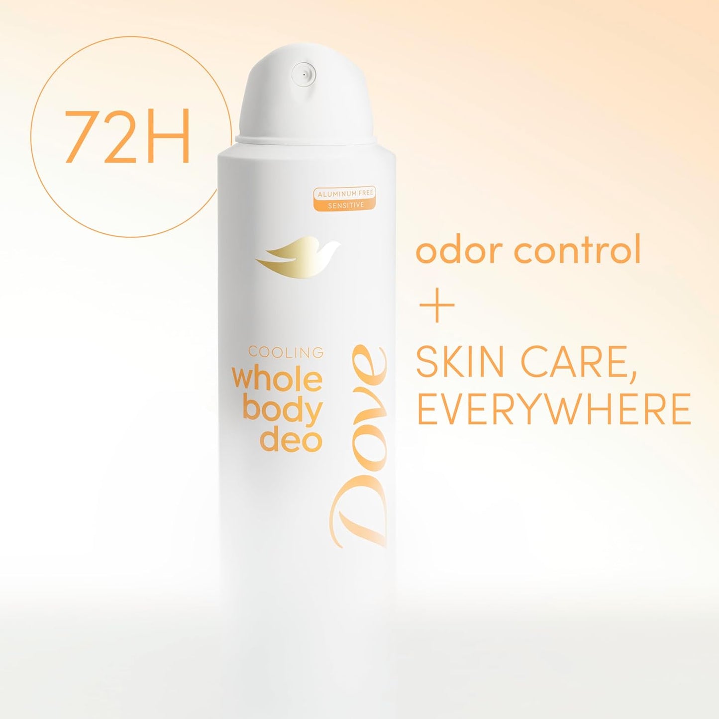 Dove Whole Body Deodorant Cooling Spray Peach & White Tea Aluminum Free 4oz