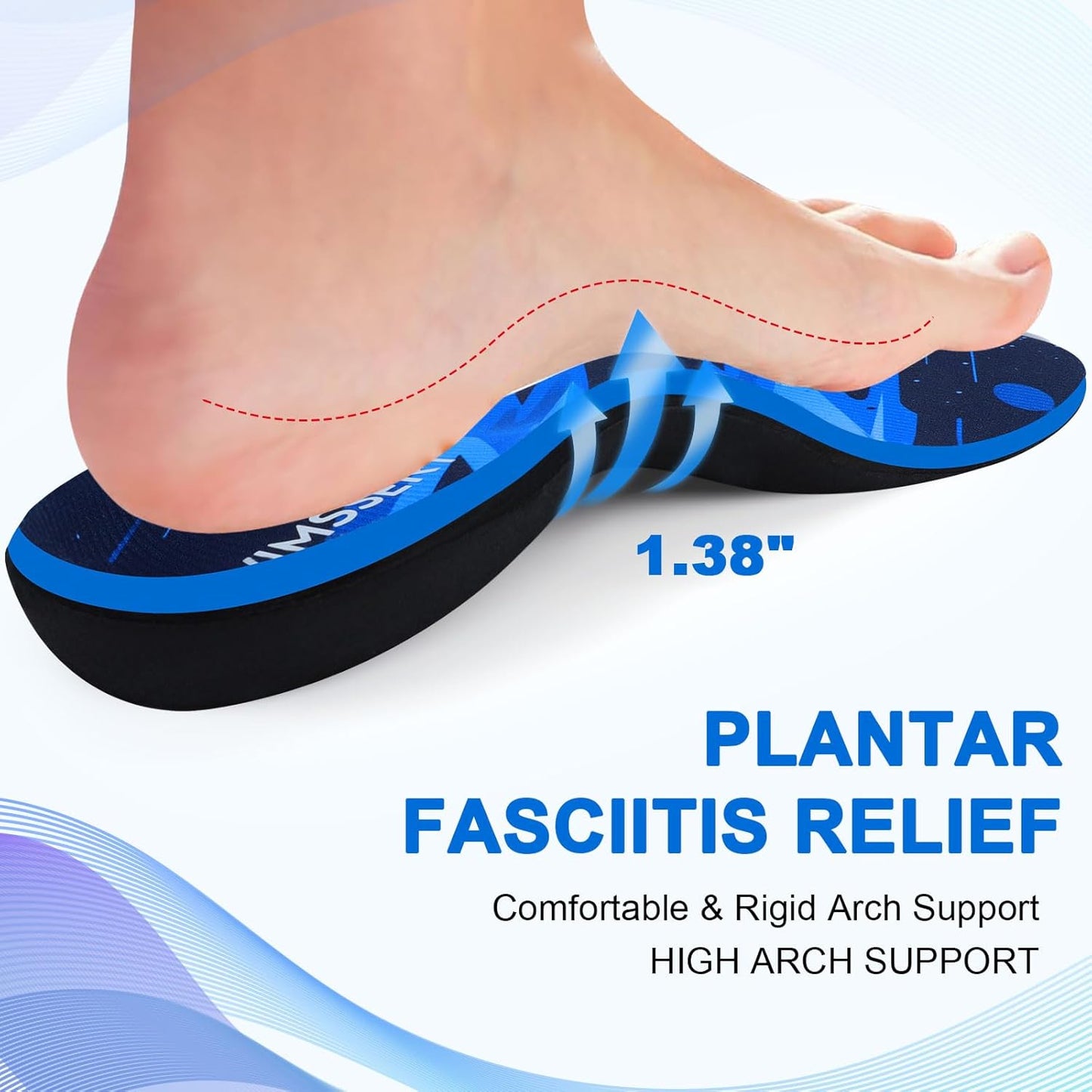 Plantar Fasciitis Relief Insoles with High Arch Support - Heavy Duty Support and Heel Pad, Orthotic Shoe Inserts for Moderate Pronation, Arch Pain, Flat Feet, Men Women, All-Day Comfort
