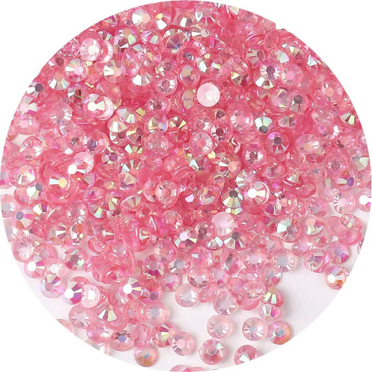 2250 Pcs SS16 4mm AB Flatback Rhinestones for Nails Art Crafts Transparent Glitter Round Gems Crystals DIY Clothes Shoes(Clear Light Pink AB)