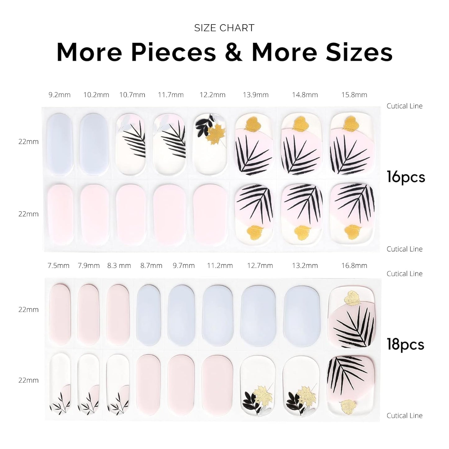 NAILOG Semi Cured Gel Nail Strips, 34 pcs Salon-Quality Gel Nail Stickers, Long Lasting Nail Wraps for Women with Soft Gel Finish | The Oriental