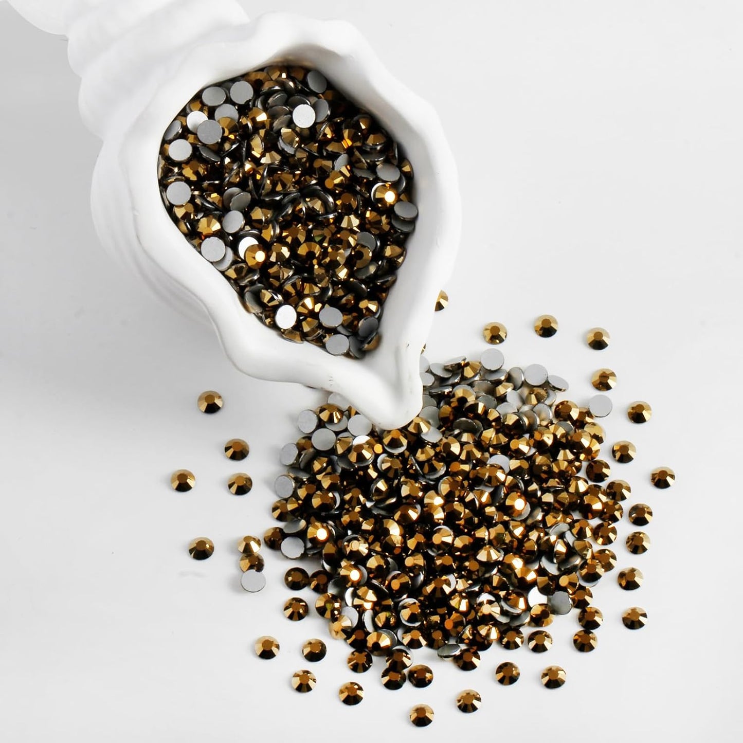 2000 PCS SS12 Flatback Rhinestones,12-Facet Diamond-Cut Glass Gems for Nail Art,Clothing,DIY Crafts,Glue-On Decoration Stones with Silver Backing,Aurum