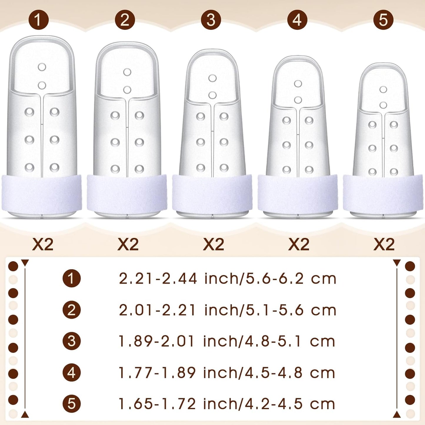BBTO 10 Pcs Mallet Finger Splint, 5 Sizes Finger Support Brace Stabilizer Straightener Plastic Fingertip Protectors Arthritis Knuckle Immobilization for Thumb Pinky Middle Index Ring(Transparent)
