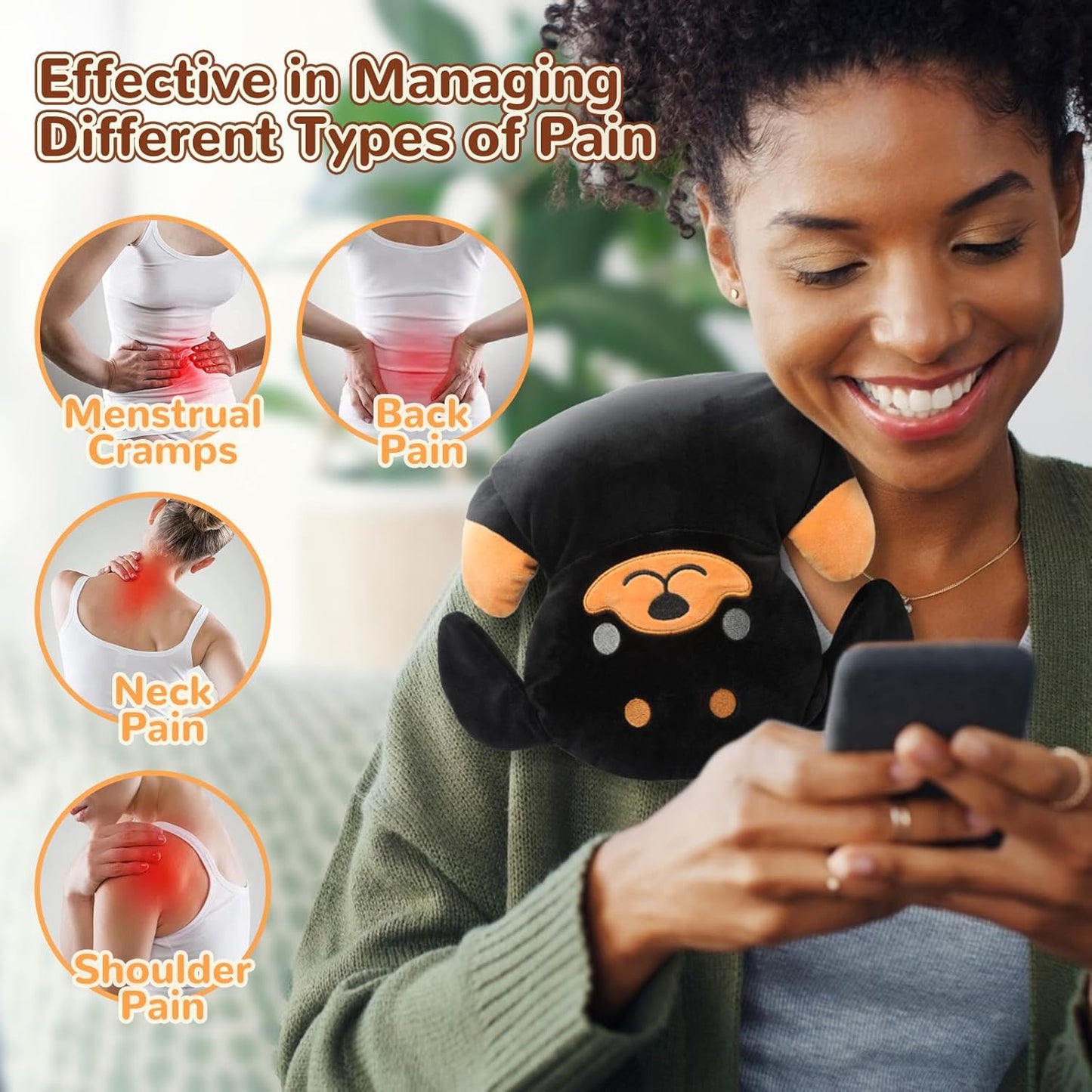 Microwave Heating Pad for Pain Relief, 16" x 11" Microwavable Heating Pads for Cramps, Back Pain, Neck Shoulder, Muscles, Knee, Joints, Natural Heat Pack Moist Heat, Rottweiler