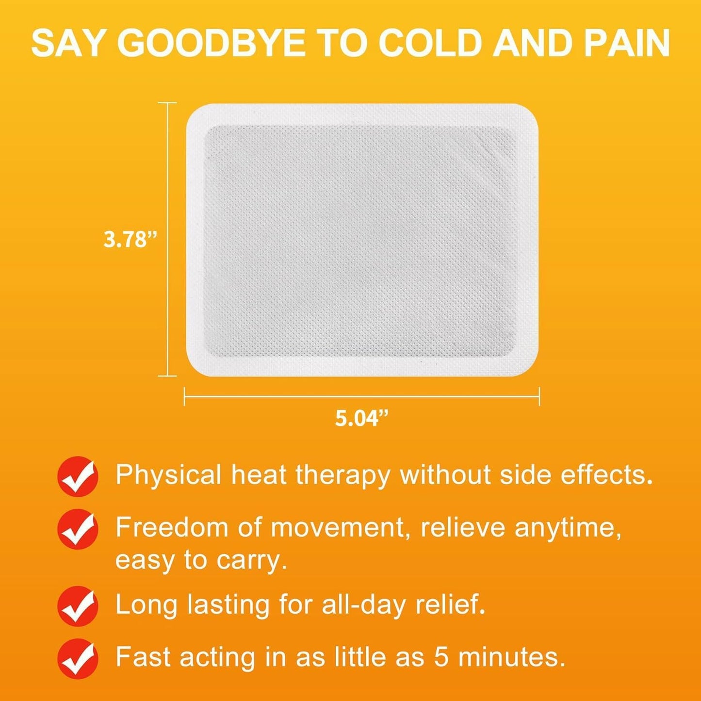 Body Warmers Heat Patches, Adhesive Heating Patches Disposable, Portable Instant Hot Packs Lasting up to 10 Hours, Travel Size Heat Pads on Cruise- 60 Packs