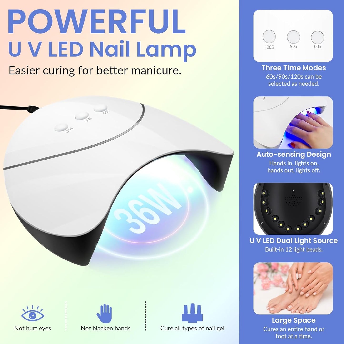 VANREESA 42 Pcs Gel Nail Polish Kit with U V Light 24 Colors Gel Polish Nail Kit Pink Red Orange Yellow Green Brown Blue Purple Gray Complete Nail Kit with Manicure Tools Gifts for Women