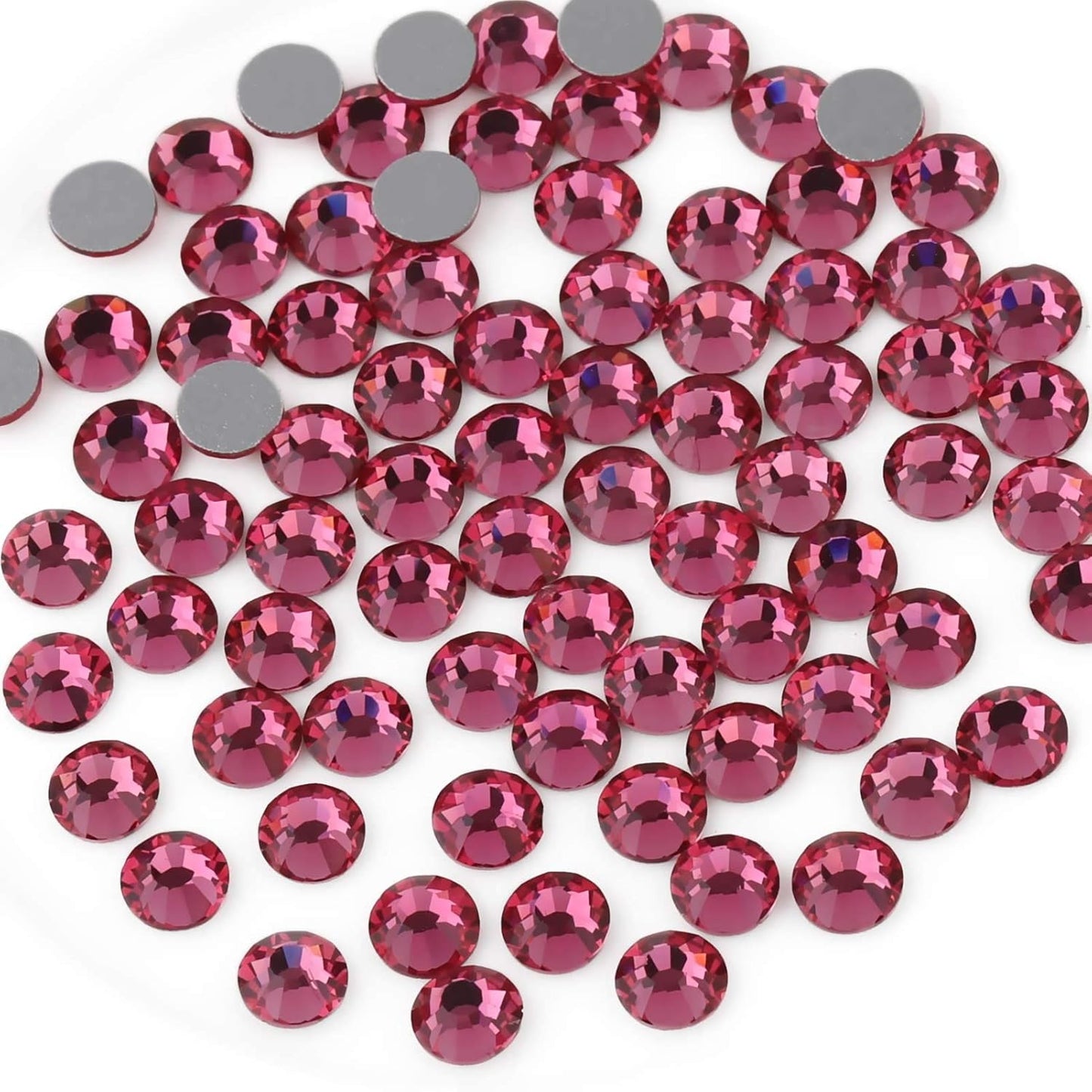 Beadsland 2880pcs Flat Back Crystal Rhinestones Round Gems for Nail Art and Craft Glue Fix,Rose,SS4,1.5-1.7mm