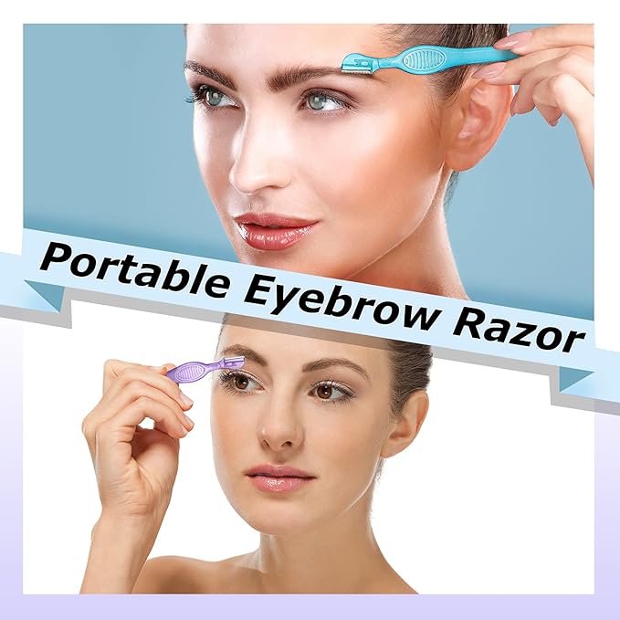 16 Pcs Small Eyebrow Razor for Women Portable Face Razors for Women Facial Hair Lip Trimmer Hair Shaving Removal Tool Dermaplaning Tool Eyebrow Shaver with Safety Cap for Makeup Face Care, 4 Colors