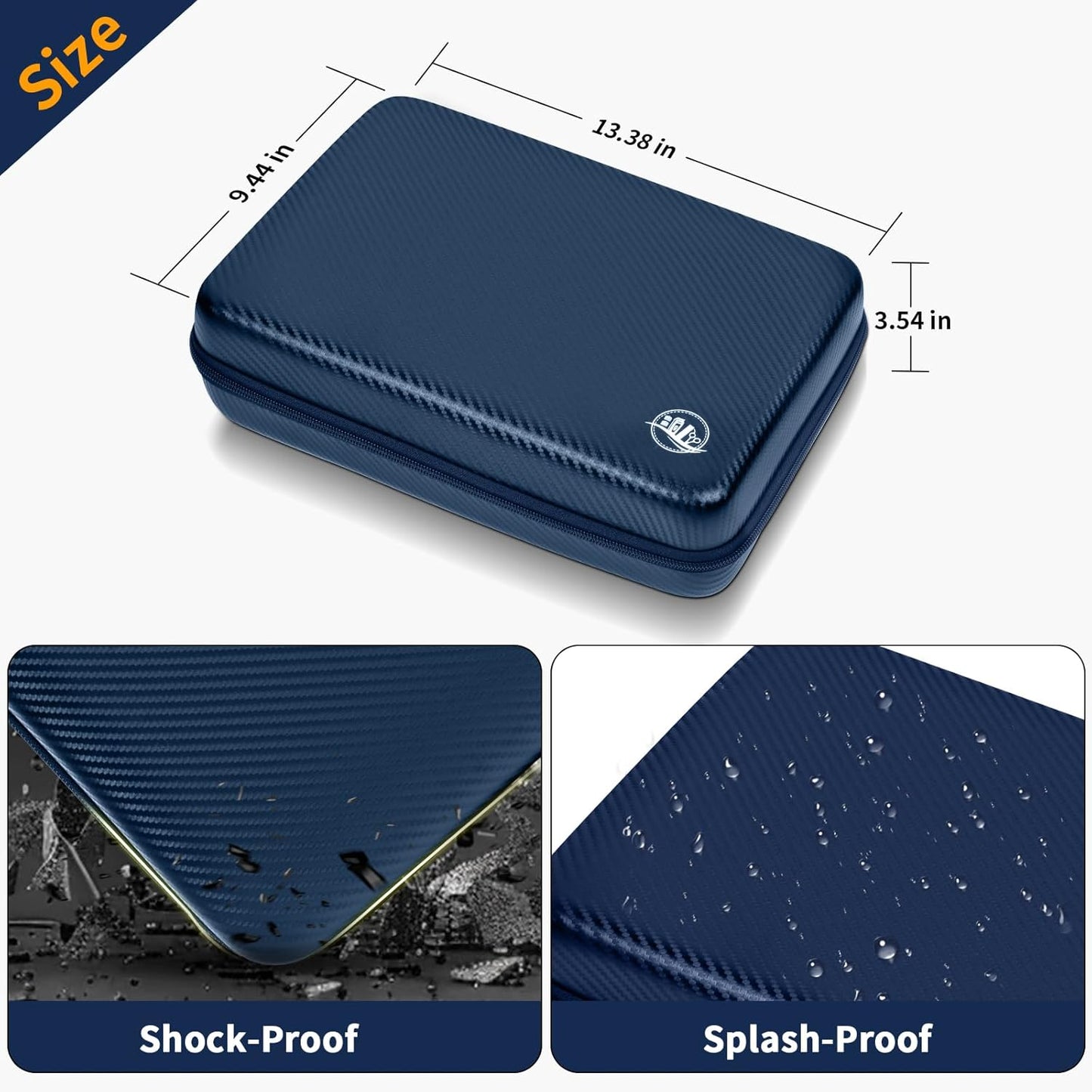 Boobowl Hard Travel Case for Hair Clippers, Hair Cutting Barber Supplies Organizer Bag, Trimmer Storage Holder for Ufree/for Wahl/for Andis Men Razor Guard Grooming Kits -Blue