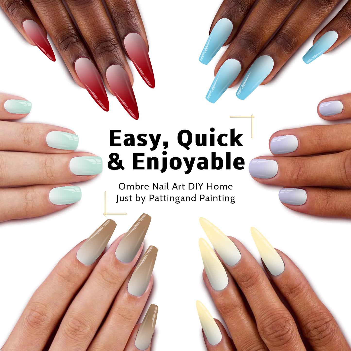 Sponge Pat Paint Nail Gel, Ombre Nails Gradient Gel Nail Blush Blooming Aura Nails Drawing Stripper Floral Painting DIY Nail Art, No Wipe, UV/LED Curing (16 Colors A)