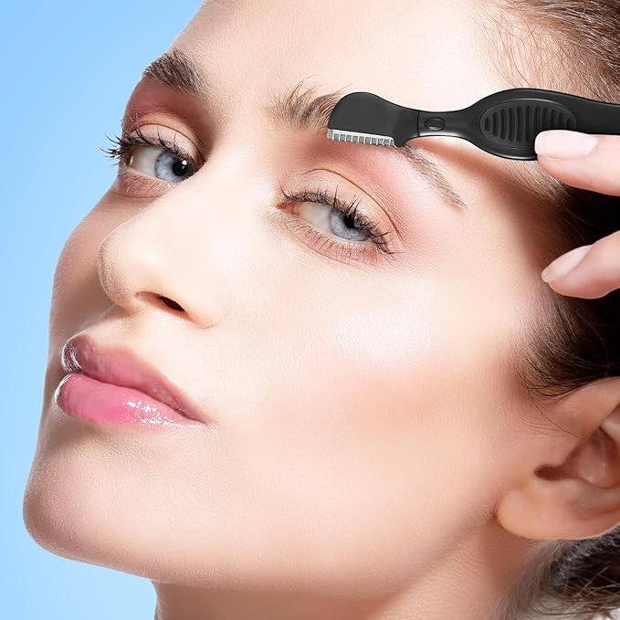 Mudder 21 Pcs Eyebrow Razor Eyebrow Shaver Facial Razor Multipurpose Face Trimmers with Precision Cover for Women Makeup Care Tools(Black)