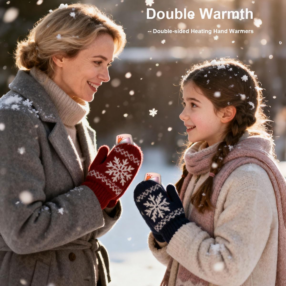 Hand Warmers Rechargeable 2 Packs, Double Sided Heating with AI Charging Case, 14000mAh Electric Hand Warmer Up to 36 Hours, Portable Heater Gifts for Christmas,Camping,Hunting