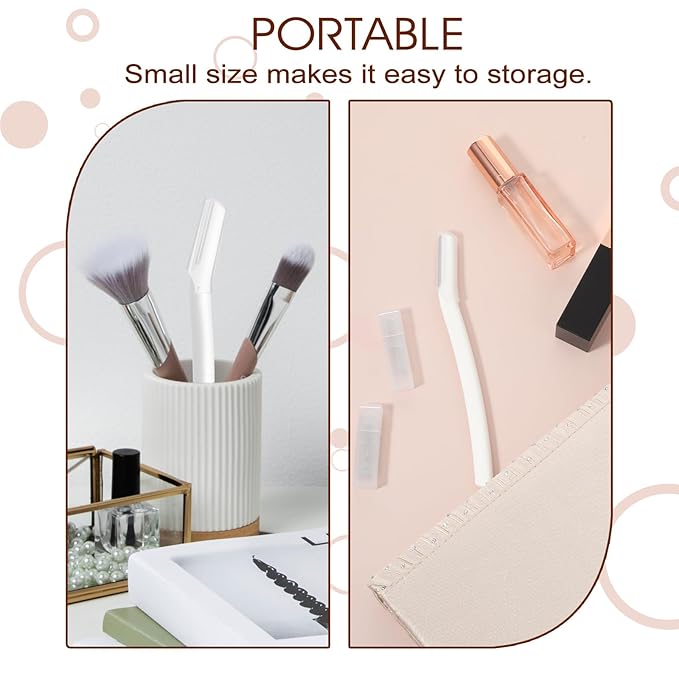 Dermaplaning Kit with 20pcs Blade Refills Exfoliating Facial Razor for Women Dermaflash Replacement Blade Dermaplaning Tool for Face Professional Eyebrow Razor for Men Peach Fuzz Eyebrow Hair Removal